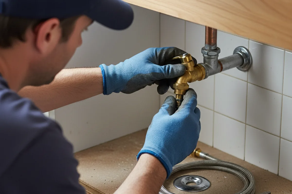 Shutoff valve and fitting work during Burst Pipe Repair in Pacific Palisades
